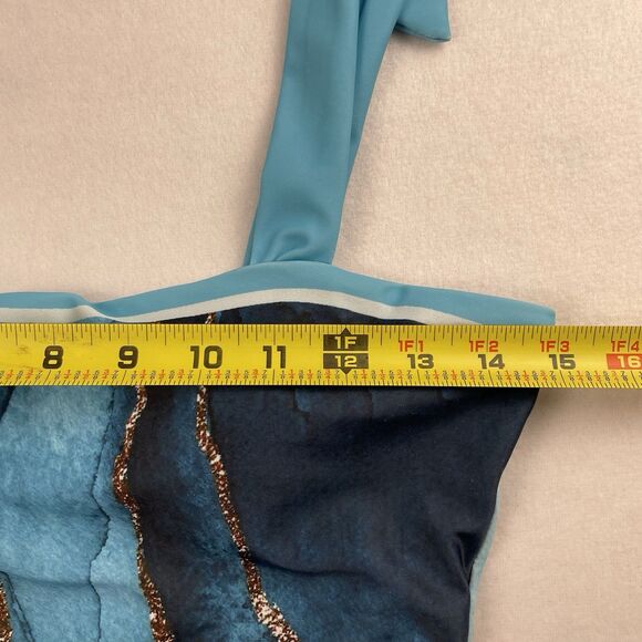 Women’s Aqua Print One Piece Bathing Suits one-M - Picture 5 of 9